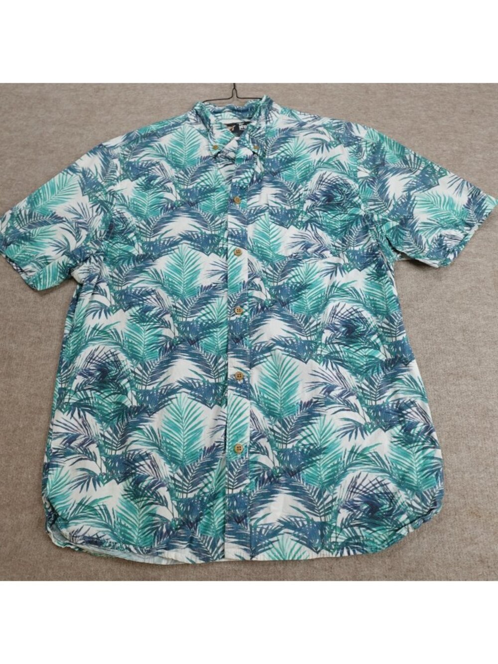 The Nutter Mens Shirt Medium Blue Floral Hawaiian Aloha Made in USA